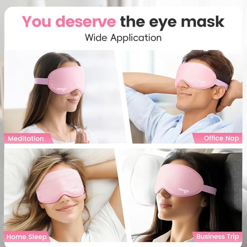 NEWGO 3D Cooling Eye Mask, Weighted Eye Mask for Sleeping, Pink - color: Pink, size: 1 Count (Pack of 1)