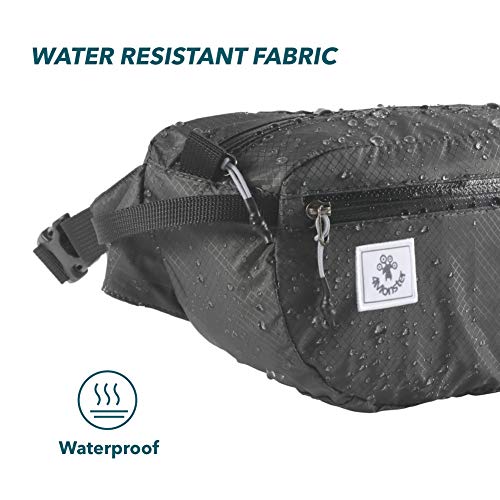4Monster Hiking Waist Packs Portable,Water Resistant Fanny Bag with Adjustable Strap,Lightweight Crossbody Chest Bag Slim Bag - color: Grey