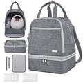 Derbiedersinn Breast Pump Bag, Compatible with Spectra Pumps, Insulated Carrying Case with Cooler for Milk Storage, Travel, Work, Daycare, Grey - color: Grey