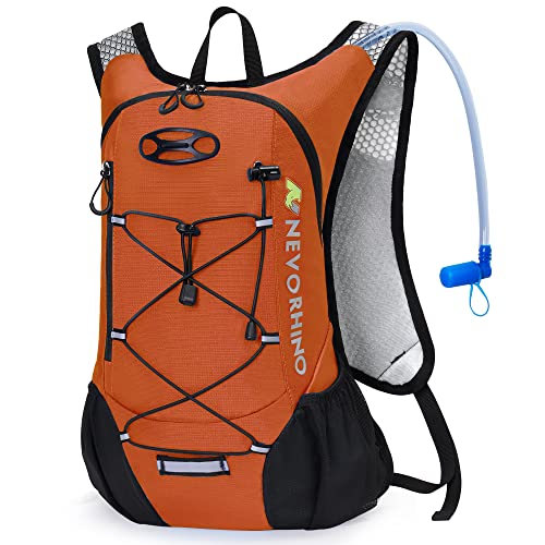 Lightweight Hydration Backpack, Running Backpack with 2L Water Bladder - color: Orange