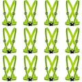 Hercicy 12 Pcs Reflective Safety Vest Hi Vis Adjustable Straps Yellow - color: Yellow
