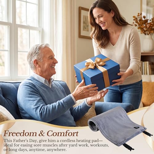Cordless Heating Pad for Back, Rechargeable Electric Heat Wrap
