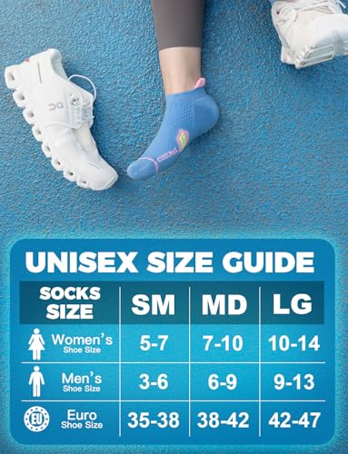 Juclise Women's No Show Compression Running Socks, 3 Pairs - color: Midgrey Aqua+washed Denim+storm Teal, size: Medium