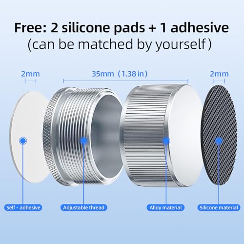 Adjustable Microwave Riser Pads,0.9-1.5 Inch Height,4 Pack Silver - color: Silver