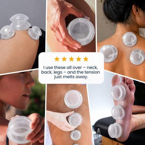 Silicone Cupping Set, Cupping Kit for Massage Therapy and Cellulite, 4 Cups - color: Clear, size: 8 Count