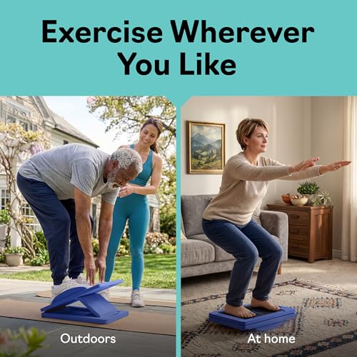 Slant Boards for Exercise, Wooden Slant Board, Calf Stretch Board with 7 Incline Angles, Velour Board, Balance Board & Calf Stretcher, Portable Incline Board for Physical Therapy, Ankle Mobility, Heel & Knees - color: Blue