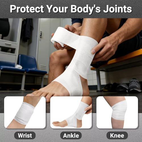 4 Pack Pre Wrap Athletic Tape, Beige 2.75" x 29.5 Yards Per Roll - color: Beige
