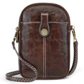 S-ZONE Small Crossbody Bags for Women Trendy RFID Blocking Cell Phone Purse - color: Coffee