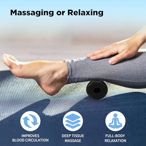 5-in-1 Foot Massager Roller Set for Plantar Fasciitis & Heel Pain Relief - color: 5-piece Black