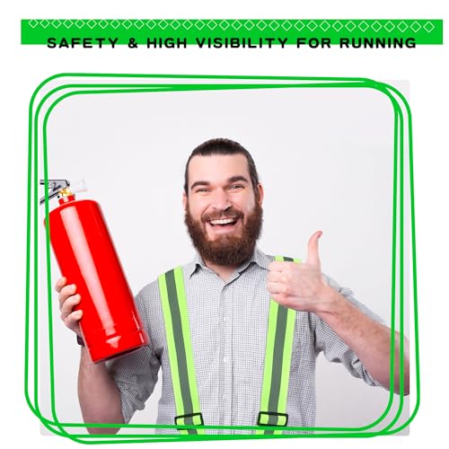 12 Pcs Reflective Safety Vests Visibility Reflective Straps Gear Adjustable Reflective Running Vests for Traffic Control Night Cycling Walking