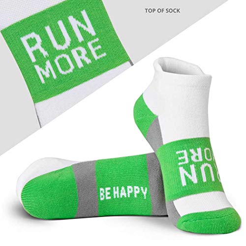 Gone For a Run Motivational Ankle Running Socks - Affirmation Runners Gifts - color: Run More (Lime)