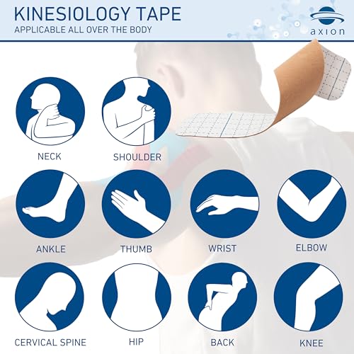axion Kinesiology Tapes PRECUT Beige Pink | 50 Pre-Cut Sport Tape Strips 10x2 in | Waterproof • Skin-Friendly • Elastic | Kinesiology Tapes Ideal for Sports - color: 08) 50 Strips Beige/Pink