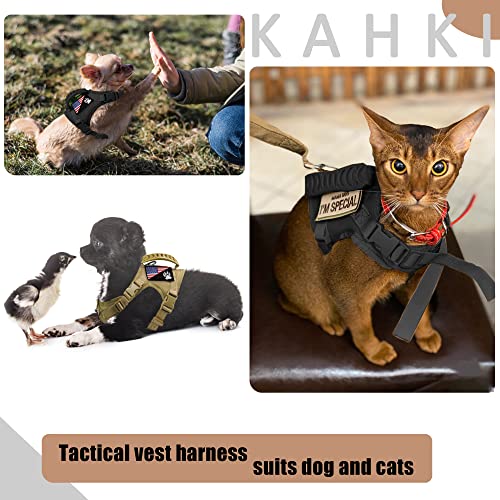 Tactical Dog Harness Tactical Puppy Vest with Rubber Handle K9 Military Adjustable Pet Vest Harness for Outdoor Training XS Dog Harness (Black Harness) - color: Black harness