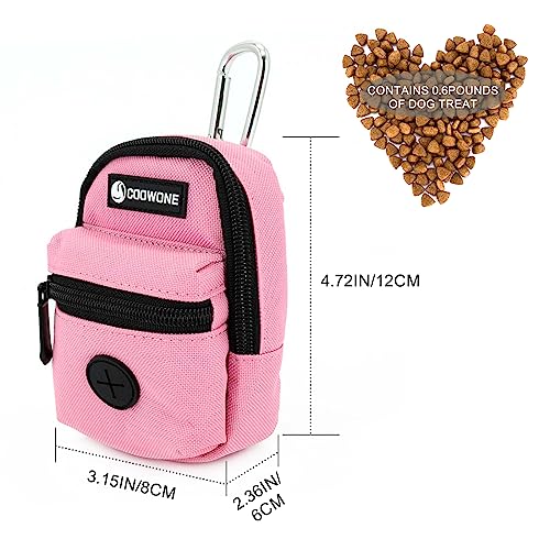 Dog Treat Pouch Dog Poop Bag Holder for Leashes, Pets Snack Container With Inner Small Bag, Puppy Supplies Perfect for Training and Walking - color: Pink 2