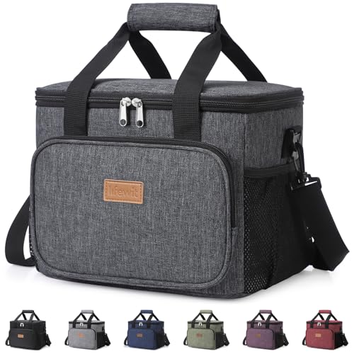 Lifewit Large Lunch Bag, Insulated Lunch Box, Soft Cooler Cooling Tote for Adult Men Women, Dark Gray 24-Can (15L) - color: Dark Gray, size: Large(15L)