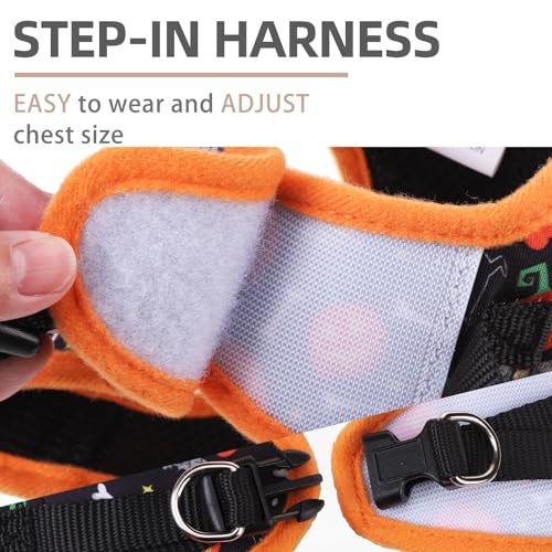 PUPTECK Halloween Dog Harness, Collar and Leash Set No Pull for Small Sized - color: Halloween Black, size: L (CHEST 18"-20")