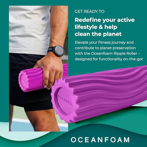 Oceanfoam Ripple Roller - Small Foam Roller for Physical Therapy (Magenta) - color: Magenta