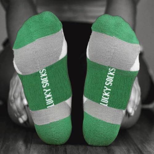 Gone For a Run Motivational Ankle Running Socks - Affirmation Runners Gifts - color: Lucky Socks (Green)