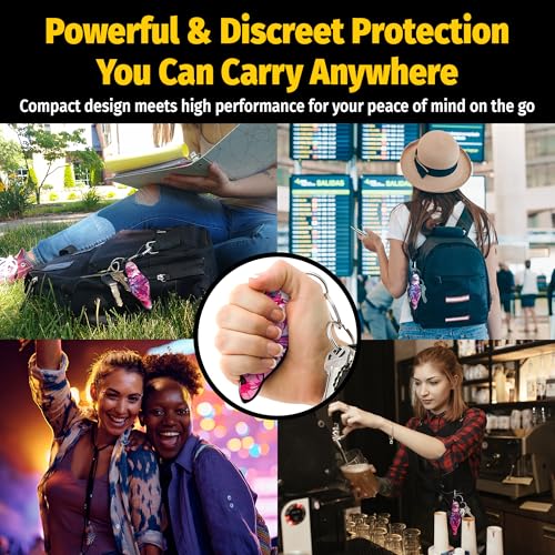 MUNIO Self Defense Keychain – Lightweight, Stylish & Portable Safety Tool for Women & Men – Non-Lethal Kubotan, Easy to Use - color: Spring Breeze