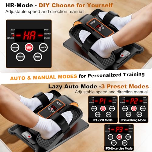 TDH Under Desk Elliptical Machine Leg Exerciser Electric - color: Orange-Black