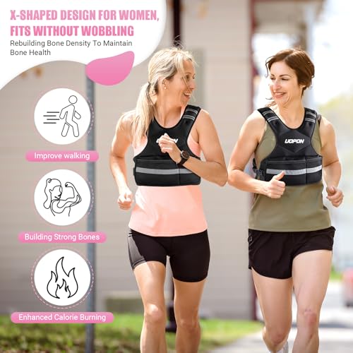 Adjustable Weighted Vest Women, 6-12 Lb Ruck Vest with 6 Ironsand weights - color: Black, size: 6-12 Lbs