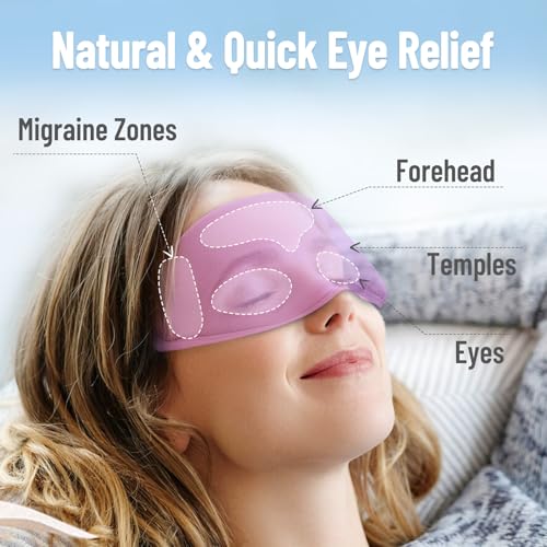 Cooling Eye Mask for Puffy Eyes, Ice Eye Pack After Surgery Relief - Reuable Cold Compress for Dry Eye - Comfortable Perfect Fit Gel Sleep Mask, Purple of 3D - color: Purple of 3d