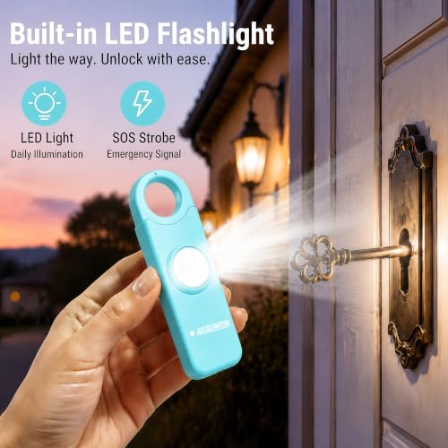 Rechargeable Personal Safety Alarm for Women - color: Aqua