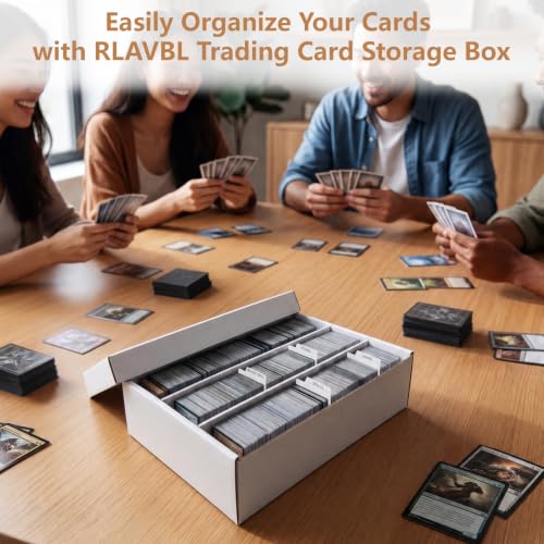 RLAVBL 2 Pack Trading Card Storage Box, 2700 Count Cardboard Card Boxes - size: 2 Pack (3 Row)