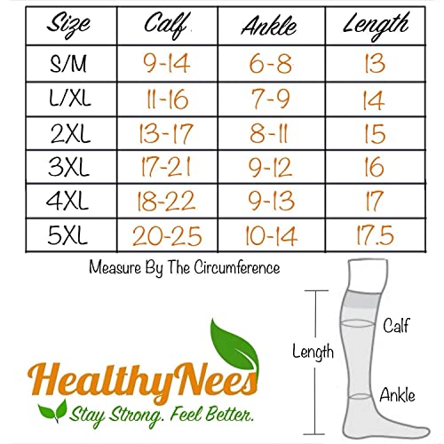 HealthyNees Seniors Care Footless 20-30 mmHg Compression Shin Calf Leg Men Women 1 Pair Zipper Sleeves (Black, Large-X-Large) - color: Black, size: Large-X-Large
