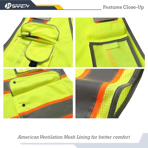 JKSafety Safety Vest for Men Women Reflective Hi Vis JK100 Yellow S - color: 100-yellowt2, size: Small