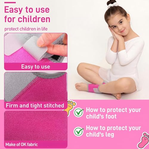 Tarpop 2 Pairs Kids Ankle Brace, Compression Sleeves, M+S, Pink - color: Pink, size: Small,Median