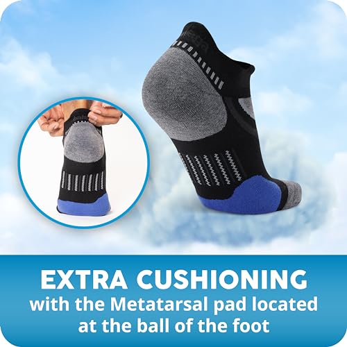 Balega Unisex Adult UltraGlide Friction-Free No-Show Running Socks (1-Pair) - color: Lake Blue/Grey Heather, size: Small