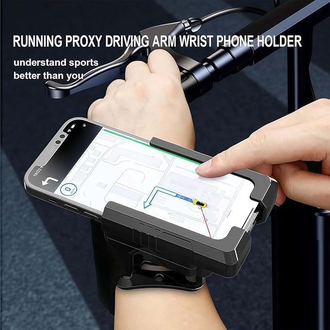 1-Pack Wrist Phone Holder, Adjustable Armband Strap, Secure Fit, Black