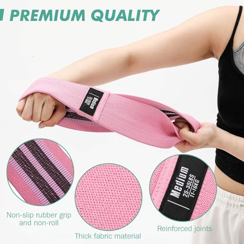 Shappy 18 Pcs Resistance Bands for Working Out Non-Slip Fabric Elastic Exercise Bands for Women Men 3 Set of Stretch Exercise Workout Supplies for Hip Legs Thigh Glutes for Yoga Starter Set Pilates