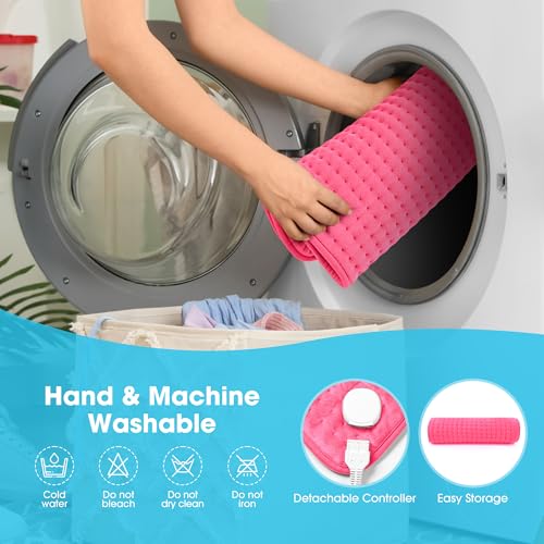 Boileau Electric Heating Pad for Back Relief, Extra Large 17"x33" XXXL - color: Pink