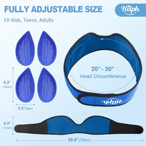 Hilph Wisdom Teeth Ice Pack Head Wrap, Face Ice Pack for Jaw Oral Surgery - color: Blue
