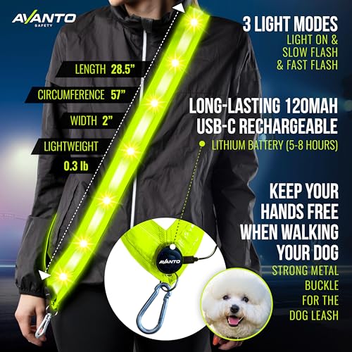 AVANTO LED Reflective Sash,Original, Running Lights for Runners,USB Rechargeable