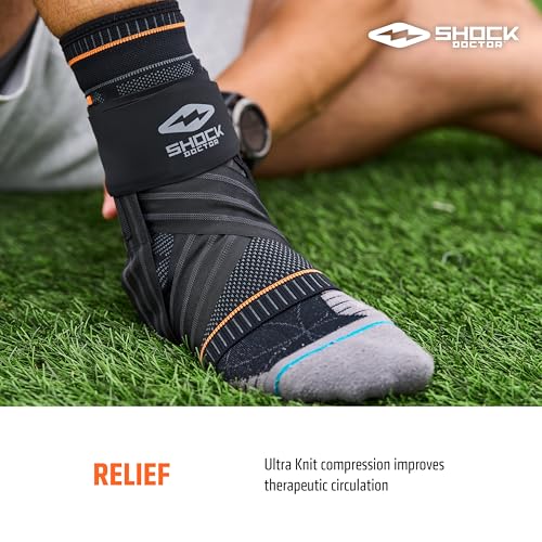 Shock Doctor Ultra Knit Ankle Brace W/Figure 6 Strap & Stays - size: X-Large
