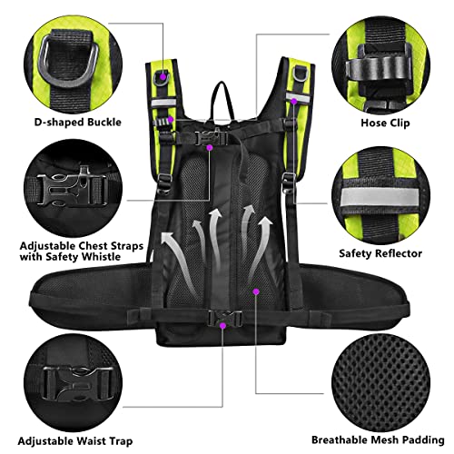 Hydration Backpack with 3L Water Bladder, Small Hydration Pack Backpack for Men Women, Lightweight Water Backpack with Cooler Layer for Running, Biking, Hiking - color: Green