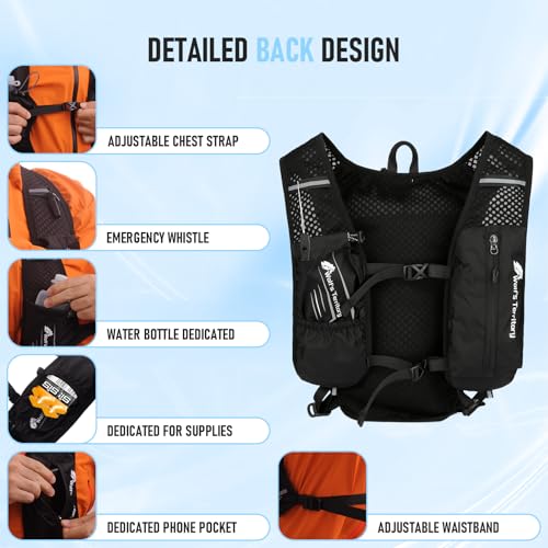 Breathable Hydration Vest with 1L Bladder, Reflective Details & Adjustable Fit for Running, Cycling & Hiking