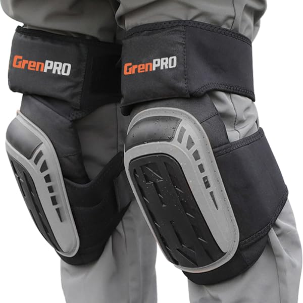 GRENPRO Heavy Duty Knee Pads, Gel Foam, Construction Work Gardening Gray - color: Gray