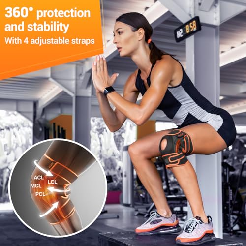 DR. BRACE ELITE Knee Brace with Side Stabilizers & Patella Gel Pads - color: Mars, size: Small