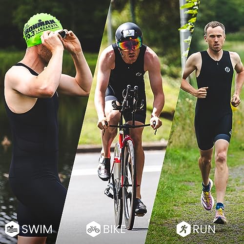 SLS3 Triathlon Suit Men - Solid Black AG Sleeveless Tri Suit for Men - Lightweight Mens Trisuit, Intelligent Race Apparel
