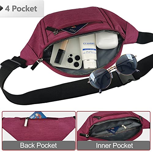 AIKENDO Crossbody Fanny Pack for Women Fashionable,Fashion Waist Bag Purse - color: Purple