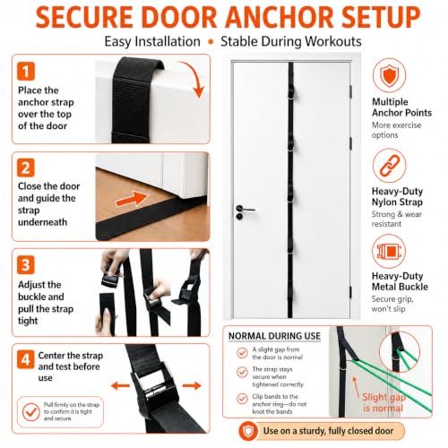 Resistance Bands Set with Handles and Door Anchor for Full Body Workout