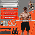 DASKING Resistance Band Bar Set for Home Gym, 500LB Total Resistance with Longer Bar & 4 Stackable Bands, Detachable for Full Body Workouts, Door Anchor, Exercise Guide - style: 98CM/38.5" Length