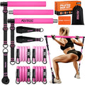 KUTIZE Pilates Bar Kit with Resistance Bands, Pilates Equipment, Multifunctional Pilates Bar for Women & Men, Pilates kit for Hip, Back, Arm, Full-Body Workouts, Home Gym Strength Training Equipment - style: Pink