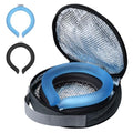 2PCS PCM Neck Cooling Tube with Insulated Bag, Reusable Ice Ring Neck Cooler Wrap, Wearable Neck & Shoulder Cooling Ring for Hot Weather Outdoor Work, TPU Freezable Collar (Blue+Black) - color: Blue+black