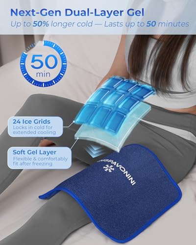 KingPavonini Soft Large Ice Packs for Injuries Reusable, 11"x15" - style: Large (Pack of 1)