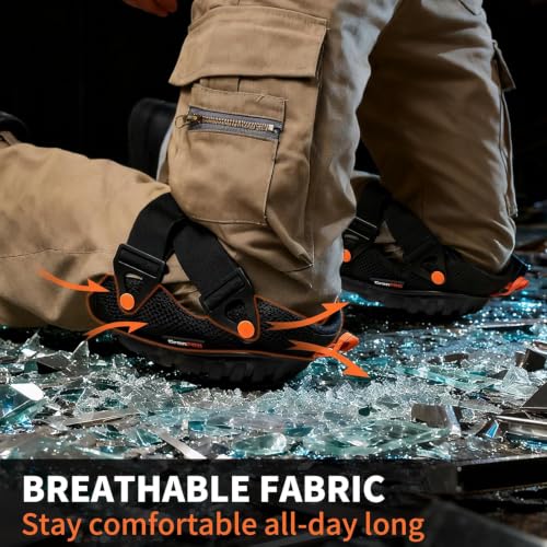 GRENPRO Heavy Duty Work Knee Pads, Quick Release Buckle for Construction - color: Upgraded Black